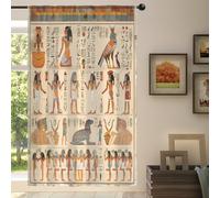 Mexpekil Egyptian Hieroglyphs Egypt Themed Voile Curtains 78 Drop, Semi Sheer Curtains for Living Room Bedroom Home Kitchen, 55 inches Wide, 1 Panel