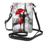 Mexpekil Eiffel Tower Paris Leather Cross Body Bag for Women Crossbody Phone Pouch Waterproof Mobile Phone Purse Wallet Small Ladies Handbags with Removable Strap