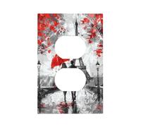 Mexpekil Eiffel Tower Paris Light Switch Cover 1 Gang Single Duplex Outlet Cover Decorative Wall Plate for Home Office
