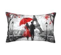 Mexpekil Eiffel Tower Paris Pillow Cases Hidden Zipper Pillow Covers Decorative Pillow Protectors for Bedroom Sofa Couch 40x60cm 1Pack