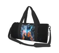 Mexpekil Electric Guitar Fire Water Foldable Gym Bag Carry On Travel Duffle Bags Waterproof Woman Men Hand Luggage Bag Large Weekend Overnight Bags for Sports Dance with Removable Strap