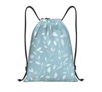 Mexpekil Elegant Plant Branches Leaves Drawstring Bags PE Bag Waterproof Swimming Bag Small Gym String Bags