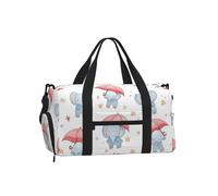 Mexpekil Elephant Umbrella Gym Bag with Shoe Compartment Waterproof Duffel Bag Large Overnight Weekend Bags Travel Holdall for Women Men Teens