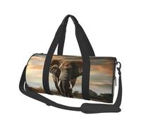 Mexpekil Elephant Walking Foldable Gym Bag Carry On Travel Duffle Bags Waterproof Woman Men Hand Luggage Bag Large Weekend Overnight Bags for Sports Dance with Removable Strap