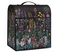 Mexpekil Embroidered Wild Flowers Stand Mixer Cover 5-8 Quart Kitchen Appliance Dust Covers with Top Handle and Pockets Universal Kitchen Applian Decor Protector Accessories