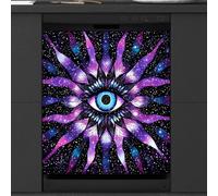 Mexpekil Ethnic Magic Evil Eyes Dishwasher Magnet Cover 21x26 in, Decorative Waterproof Dishwasher Magnetic Cover Sticker for Kitchen Appliances