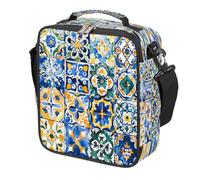Mexpekil Ethnic Mexican Tile Pattern Kids Lunch Bag Boys Girls, Square Thermal Insulated Lunch Box, Reusable Cooler Tote for School Picnic Travel