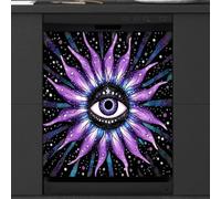 Mexpekil Ethnic Purple Evil Eyes Dishwasher Magnet Cover 21x26 in, Decorative Waterproof Dishwasher Magnetic Cover Sticker for Kitchen Appliances