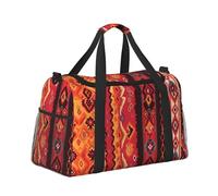 Mexpekil Ethnic Tribal Pattern Duffel Bag Large Carry On Hand Luggage Bags Waterproof Weekender Bags Foldable Tote Bag for Travel Sports Gym Dance