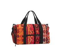 Mexpekil Ethnic Tribal Pattern Gym Bag with Shoe Compartment Waterproof Duffel Bag Large Overnight Weekend Bags Travel Holdall for Women Men Teens