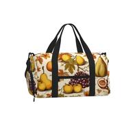 Mexpekil Fall Maples Fruit Gym Bag with Shoe Compartment Waterproof Duffel Bag Large Overnight Weekend Bags Travel Holdall for Women Men Teens