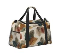 Mexpekil Falling Autumn Leaves Vintage Duffel Bag Large Carry On Hand Luggage Bags Waterproof Weekender Bags Foldable Tote Bag for Travel Sports Gym Dance