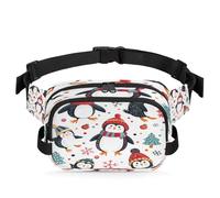 Mexpekil Fanny Pack, Arctic Friends Two Way Zipper Belt Bag Water Repellent Waist Packs Crossbody Bags with Adjustable Strap