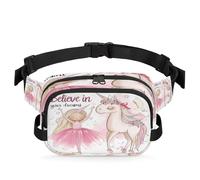 Mexpekil Fanny Pack, Ballet Beauty Unicorn Dream Cartoon Two Way Zipper Belt Bag Water Repellent Waist Packs Crossbody Bags with Adjustable Strap