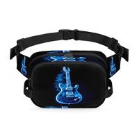 Mexpekil Fanny Pack, Blue Guitar Two Way Zipper Belt Bag Water Repellent Waist Packs Crossbody Bags with Adjustable Strap