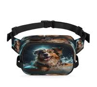 Mexpekil Fanny Pack, Corgi with Witch Hat Dog Animal Two Way Zipper Belt Bag Water Repellent Waist Packs Crossbody Bags with Adjustable Strap