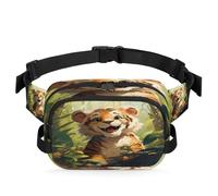 Mexpekil Fanny Pack, Cute Tiger Cartoon Creative Design Animal Theme Two Way Zipper Belt Bag Water Repellent Waist Packs Crossbody Bags with Adjustable Strap