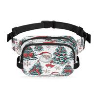 Mexpekil Fanny Pack, Festive Santa Wonderland Two Way Zipper Belt Bag Water Repellent Waist Packs Crossbody Bags with Adjustable Strap