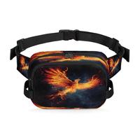 Mexpekil Fanny Pack, Fire Phoenix in Fire Two Way Zipper Belt Bag Water Repellent Waist Packs Crossbody Bags with Adjustable Strap