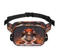 Mexpekil Fanny Pack, Girl Listening to Music with Headphones Two Way Zipper Belt Bag Water Repellent Waist Packs Crossbody Bags with Adjustable Strap