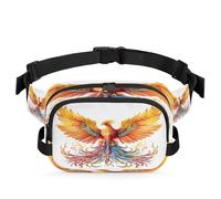 Mexpekil Fanny Pack, Golden Fire Phoenix Two Way Zipper Belt Bag Water Repellent Waist Packs Crossbody Bags with Adjustable Strap