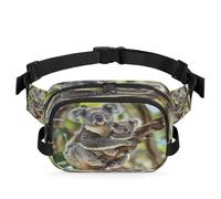 Mexpekil Fanny Pack, Koala Mother and Daughter in Tree Realistic Two Way Zipper Belt Bag Water Repellent Waist Packs Crossbody Bags with Adjustable Strap