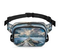Mexpekil Fanny Pack, Lighthouse at The End of The Road Hope Two Way Zipper Belt Bag Water Repellent Waist Packs Crossbody Bags with Adjustable Strap