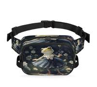 Mexpekil Fanny Pack, Pretty Frog Princess Two Way Zipper Belt Bag Water Repellent Waist Packs Crossbody Bags with Adjustable Strap