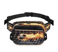 Mexpekil Fanny Pack, Soccer Ball on Fire at High Speed Two Way Zipper Belt Bag Water Repellent Waist Packs Crossbody Bags with Adjustable Strap