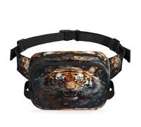 Mexpekil Fanny Pack, Tiger Walking from Far Away Realistic Animal Theme Two Way Zipper Belt Bag Water Repellent Waist Packs Crossbody Bags with Adjustable Strap