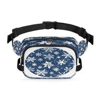 Mexpekil Fanny Pack, Winter's Whisper Two Way Zipper Belt Bag Water Repellent Waist Packs Crossbody Bags with Adjustable Strap