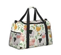 Mexpekil Farm Animals Leaf Duffel Bag Large Carry On Hand Luggage Bags Waterproof Weekender Bags Foldable Tote Bag for Travel Sports Gym Dance