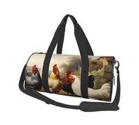 Mexpekil Farm Hens Foldable Gym Bag Carry On Travel Duffle Bags Waterproof Woman Men Hand Luggage Bag Large Weekend Overnight Bags for Sports Dance with Removable Strap