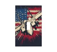 Mexpekil Fighter Jet American Flag Light Switch Cover 1 Gang Single Toggle Outlet Cover Decorative Wall Plate for Home Office
