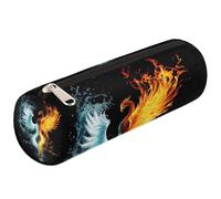 Mexpekil Fire Water Phoenix Abstract Pencil Case for Girls Boys Stationery Pouch Organiser Small School Supply Bag for Students Office