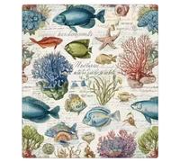 Mexpekil Fish Coral Sea Life Dishwasher Magnet Cover 21x26Inch Decorative Dish Washer Sticker for Front Door Waterproof Kitchen Appliance Panel Magnetic Decal