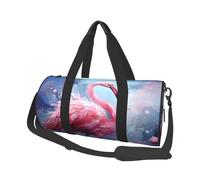 Mexpekil Flamingo Pink Art Foldable Gym Bag Carry On Travel Duffle Bags Waterproof Woman Men Hand Luggage Bag Large Weekend Overnight Bags for Sports Dance with Removable Strap