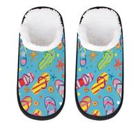 Mexpekil Flip-Flops Fluffy Slippers for Women Men M