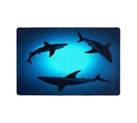Mexpekil Floating Shark Carpet for Living Room Bedroom, Ocean Shark Non Slip Area Rugs 120 x 182cm Washable Large Rug Soft Mats for Kitchen Dining Room Office Decor