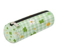 Mexpekil Flower Clover Plaid Pencil Case School Supplies Pouch Bag for Girls Boys Teenagers, Women Makeup Brush Bag