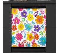 Mexpekil Flowers Bright Colors Dishwasher Magnet Cover 23x26Inch Decorative Dish Washer Sticker for Front Door Waterproof Kitchen Appliance Panel Magnetic Decal