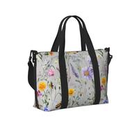 Mexpekil Flowers Plant Butterfly Bees Travel Duffel Bag Waterproof Sports Gym Bag Large Weekend Overnight Bags for Women Men Foldable Carry On Luggage Tote Bags for Flight
