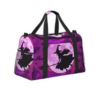 Mexpekil Flying Witch Bat Duffel Bag Large Carry On Hand Luggage Bags Waterproof Weekender Bags Foldable Tote Bag for Travel Sports Gym Dance
