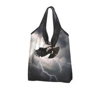Mexpekil Foldable Shopping Bag Eagles Cleaved the Sky Reusable Waterproof Tote Bag for Daily Shopping