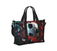 Mexpekil Football Break Travel Duffel Bag Waterproof Sports Gym Bag Large Weekend Overnight Bags for Women Men Foldable Carry On Luggage Tote Bags for Flight