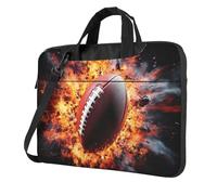 Mexpekil Football Fire Break Laptop Bag for Women Men 14 Inch Portable Laptop Case Sleeve with Shoulder Strap Computer Carrying Case Messenger Bags for Business Travel College