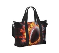 Mexpekil Football Fire Break Travel Duffel Bag Waterproof Sports Gym Bag Large Weekend Overnight Bags for Women Men Foldable Carry On Luggage Tote Bags for Flight