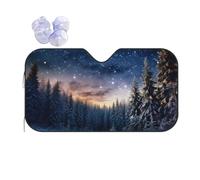Mexpekil Forest Galaxy Sky Car Windscreen Sunshade 130x70cm Sun Visor for Cars Heat Protection Car Front Windshield Sunshade Foldable Sun Shield for Cars SUV Van Truck