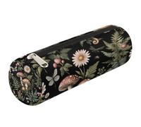 Mexpekil Forest Wild Flowers Mushroom Pencil Case for Girls Boys Stationery Pouch Organiser Small School Supply Bag for Students Office