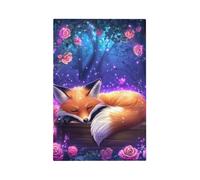 Mexpekil Fox Sleeping Rose Forest Light Switch Cover 1 Gang Single Blank Outlet Cover Decorative Wall Plate for Home Office